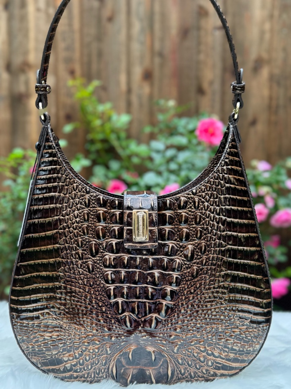 NWT Brahmin Fallon Chocolate Melbourne Leather Purse